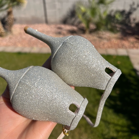 STUART WEITZMAN Nudistcurve Glitter High-Heel Sandals 9 - Picture 7 of 13